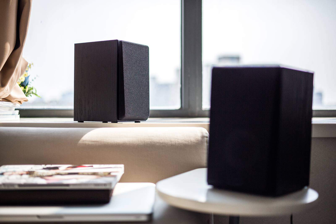 Vofull 2.0 Wooden Bookshelf Speakers with 5.25" Bass and 1" Treble Units